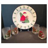 Fun Culver Christmas Bear Glasses + Sakura Holiday Platter