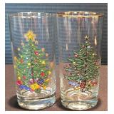 Spode Christmas Tree Tumblers / Drinking Glasses
