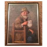 Signed and Framed Portrait Oil on Canvas Painting Signed Corati