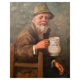 Signed and Framed Portrait Oil on Canvas Painting Signed Corati