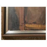 Signed and Framed Portrait Oil on Canvas Painting Signed Corati