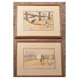 Pair of Signed Harry Elliott Prints