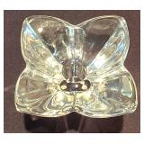 Pair of Orrefors Lotus Crystal Candleholders