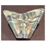 Pair of Orrefors Lotus Crystal Candleholders