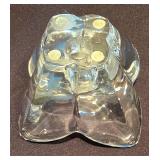 Pair of Orrefors Lotus Crystal Candleholders