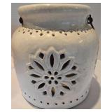 Large Earthy Planter + Pottery Jug with Floral Cutouts