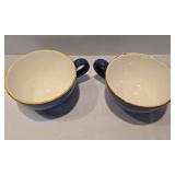 Pretty Handled Pottery Bowl Plus Sur la Table Soup Mugs