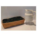 Cute Ivory Pitcher Plus Longaberger Bread Basket