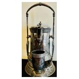 Antique Barbour Silverplate Tilting Pitcher with Stand and Cup