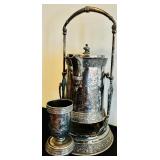 Antique Barbour Silverplate Tilting Pitcher with Stand and Cup