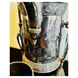 Antique Barbour Silverplate Tilting Pitcher with Stand and Cup