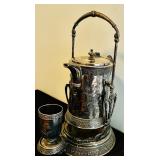 Antique Barbour Silverplate Tilting Pitcher with Stand and Cup