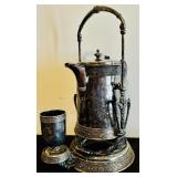 Antique Barbour Silverplate Tilting Pitcher with Stand and Cup