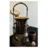 Antique Barbour Silverplate Tilting Pitcher with Stand and Cup