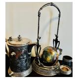 Antique Barbour Silverplate Tilting Pitcher with Stand and Cup