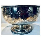 Dramatic Vintage Punch Bowl with 12 Lovely Cups