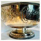 Dramatic Vintage Punch Bowl with 12 Lovely Cups