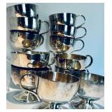 Dramatic Vintage Punch Bowl with 12 Lovely Cups