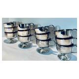Dramatic Vintage Punch Bowl with 12 Lovely Cups