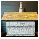 Cozy Decor Including White Ceramic Potter Barn Lantern and Whitewashed Bird Houses