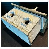 Cozy Decor Including White Ceramic Potter Barn Lantern and Whitewashed Bird Houses