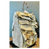 Cozy Decor Including White Ceramic Potter Barn Lantern and Whitewashed Bird Houses