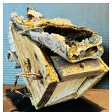 Cozy Decor Including White Ceramic Potter Barn Lantern and Whitewashed Bird Houses