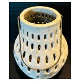 Cozy Decor Including White Ceramic Potter Barn Lantern and Whitewashed Bird Houses