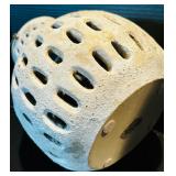 Cozy Decor Including White Ceramic Potter Barn Lantern and Whitewashed Bird Houses