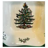 Christmas Party! Spode English Christmas Tree Dishes Including Platters, Placemat, Coasters and More