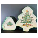 Christmas Party! Spode English Christmas Tree Dishes Including Platters, Placemat, Coasters and More