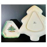 Christmas Party! Spode English Christmas Tree Dishes Including Platters, Placemat, Coasters and More