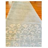 Gorgeous Pottery Barn Desa Rug (Runner) in Light Blue with White Details