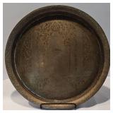 Stunning 29th Century Hand Painted Copper Tray