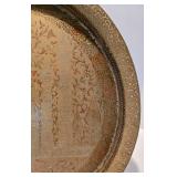 Stunning 29th Century Hand Painted Copper Tray