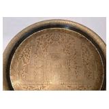 Stunning 29th Century Hand Painted Copper Tray