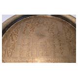 Stunning 29th Century Hand Painted Copper Tray