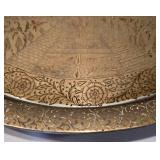 Stunning 29th Century Hand Painted Copper Tray