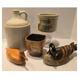 Eclectic Vintage Crockery & Duck/Goose Decor