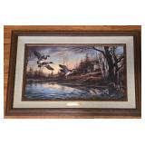 Pair of Beautiful Terry Redlin Prints, Including "Winter Haven" & "Backwoods Cabin"