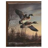 Pair of Beautiful Terry Redlin Prints, Including "Winter Haven" & "Backwoods Cabin"