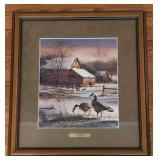 Pair of Beautiful Terry Redlin Prints, Including "Winter Haven" & "Backwoods Cabin"