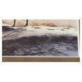 Pair of Beautiful Terry Redlin Prints, Including "Winter Haven" & "Backwoods Cabin"