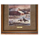 Pair of Beautiful Terry Redlin Prints, Including "Winter Haven" & "Backwoods Cabin"