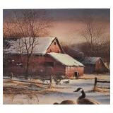 Pair of Beautiful Terry Redlin Prints, Including "Winter Haven" & "Backwoods Cabin"