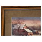 Pair of Beautiful Terry Redlin Prints, Including "Winter Haven" & "Backwoods Cabin"