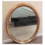 Gold Painted Oval Wall Mirror