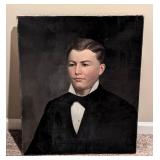 Vintage Unframed Canvas Portrait Painting