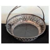 Sterling and Glass Basket and Shot Glass