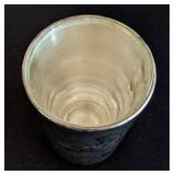 Sterling and Glass Basket and Shot Glass